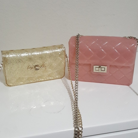 Pink Haley Handbags - Glitter jelly crossbody bag bundle